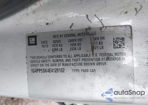 2014 Buick Verano z USA, uszkodzony, nr VIN 1G4PP5SK4E4128162